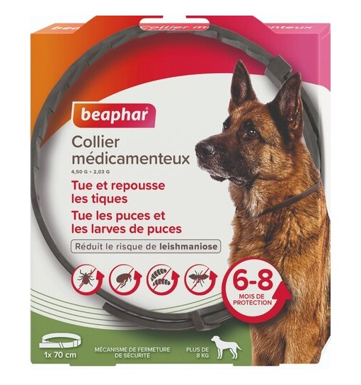 Collare Medicato Antipulci Beaphar 4,50gr+2,03 gr taglia grande
