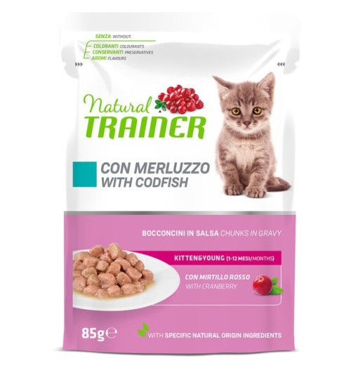BUSTINA NATURAL TRAINER GATTO KITTEN TONNO 85gr