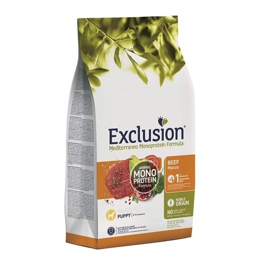 Exclusion monoproteico al manzo medium large puppy 12 kg mediterraneo