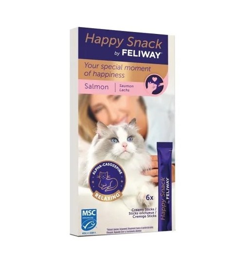 Happy Snack by Feliway salmone 6 x 15 gr