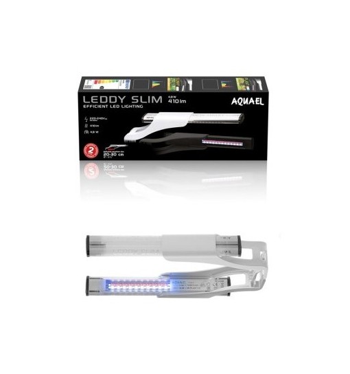 Aquael Leddy Slim Plant 2.0 4,8W 20-30cm colore bianco - plafoniera LED 8000°K per acqua dolce