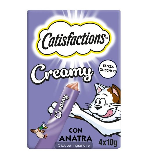 Catisfactions Creamy snack anatra 4 10 gr per gatto in bustina