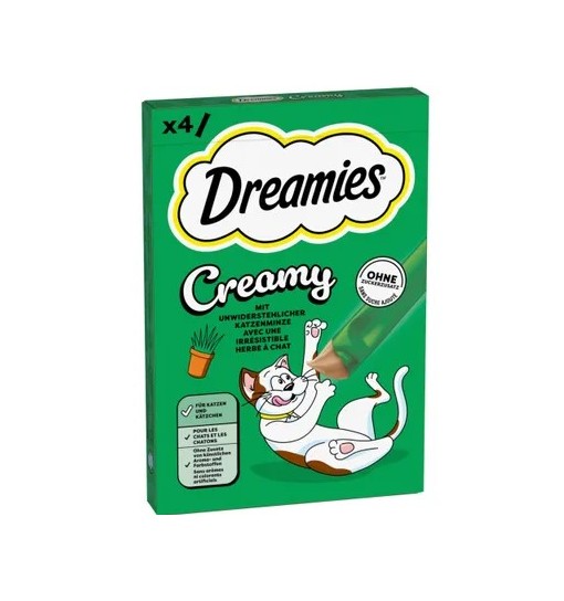 Catisfactions Creamy snack erba gatta 4 x 10 gr per gatto in bustina