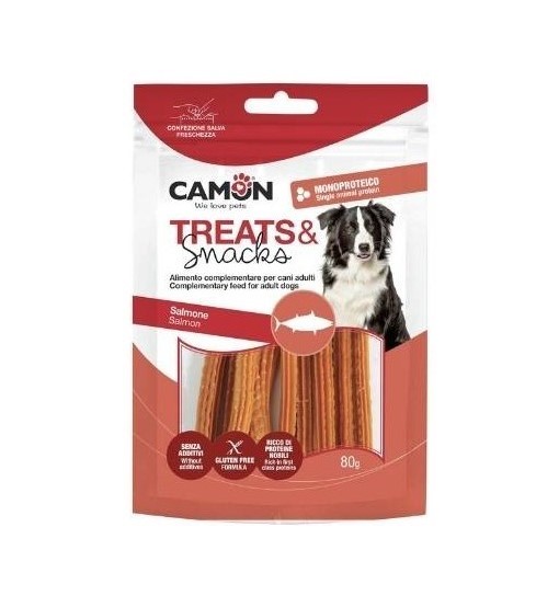 Snacks Strips a spirale di salmone 80g camon