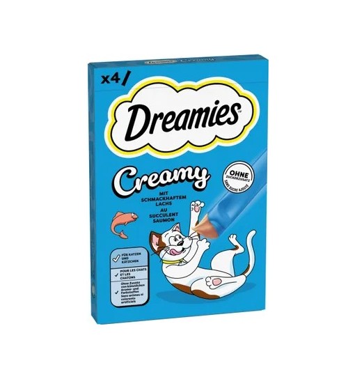 Catisfactions creamy snack shakeups salmone 4 x 10 gr per gatto in bustina