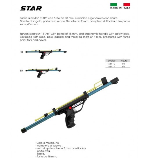 Fucile subacqueo STAR mis 60 ABYSSTAR