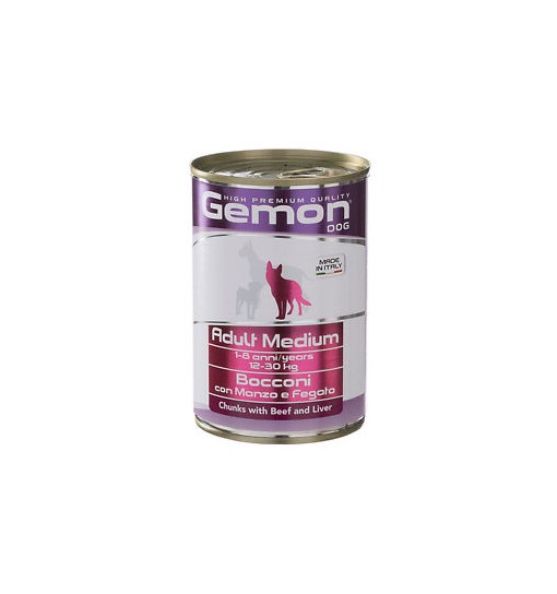 Gemon Adult Medium Bocconi Manzo e Fegato 415 gr