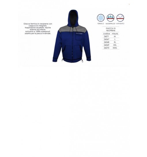 Giacca da caccia in Neoprene impermeabile Blu taglia L