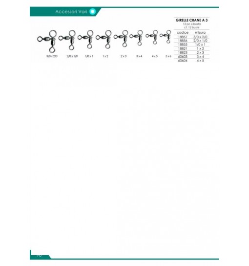 Girelle Crane a tre Mis 1x2 12 pz 180 LB chiare