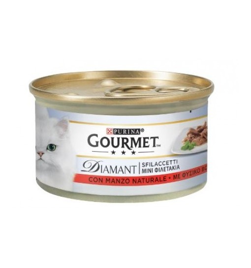 Gourmet diamant sfilaccetti con manzo naturale 85 gr