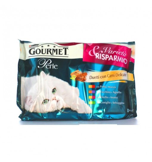 Gourmet Perle Bustine 4 x 85 gr Duetti con carni Delicate Mulipack