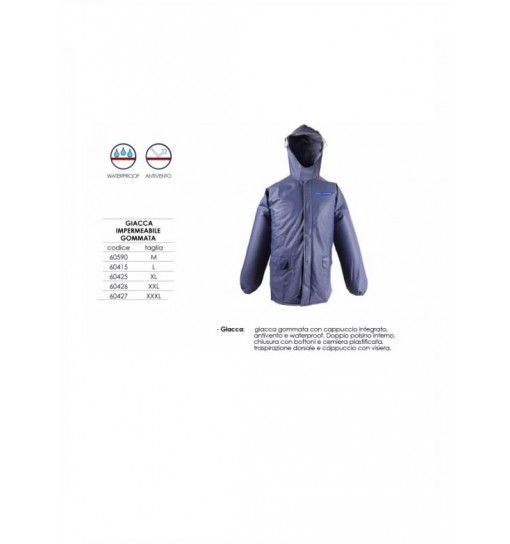 Impermeabile Antipioggia PVC Gommata mis XXL Giacca Expert Predator