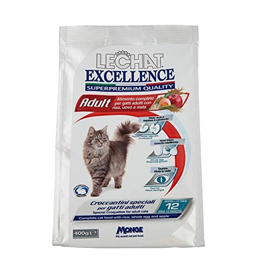 LeChat Excellence Adult con riso uova e mela 400 gr