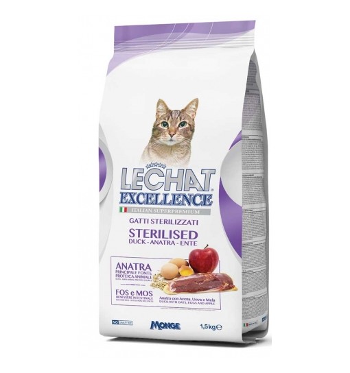 Lechat Excellence gatto Sterilised anatra 1,5 kg
