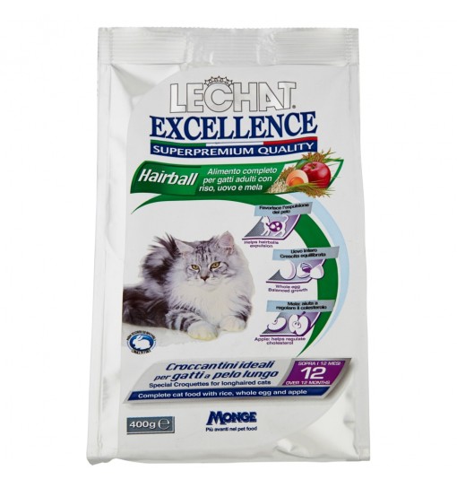 LECHAT EXCELLENCE Hairball pollo riso uova e mela 400 gr
