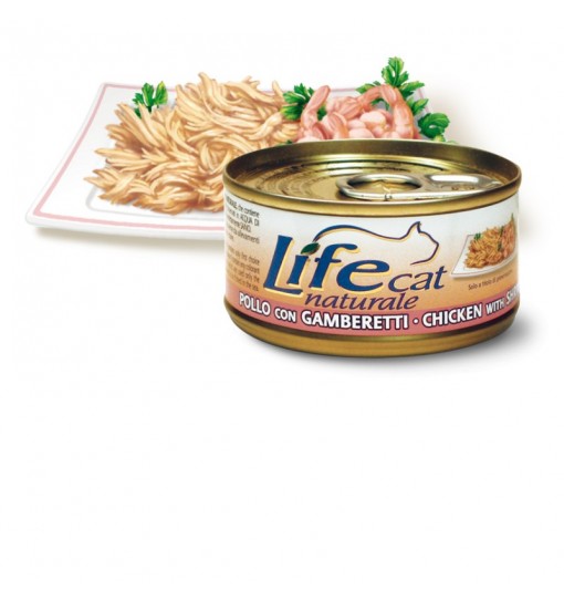 Life cat Pollo con Gamberetti scatoletta 70g