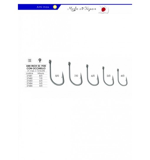 Ami inox serie SS 1920 con occhiello 6/0 Expert predator 4 pz
